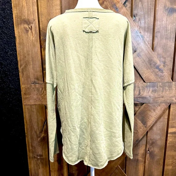 EUC La Miel Olive Green Long Sleeve Jersey Top Sz L - Picture 12 of 13